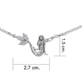 Laying Mermaid Sterling Silver Necklace TNC343 - DiveSilver Jewelry